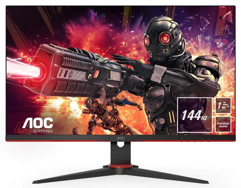 AOC Gaming 24G2AE - 24 Inch FHD Monitor, 144Hz, 1ms, IPS Speakers, AMD FreeSync, Low Input Lag, Game Modes (1920x1080 @ 144Hz 250cd/m², , HDMI/DP/VGA)