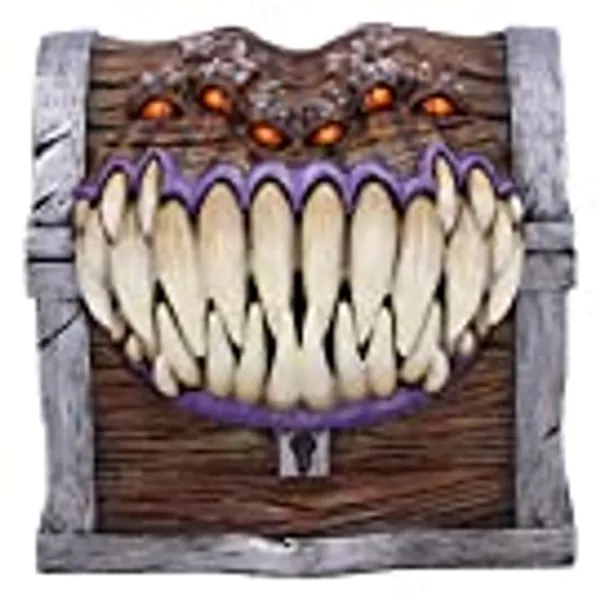 Nemesis Now Officially Licensed Dungeons & Dragons Mimic Dice Storage Box, Resin, Brown, 11.3cm