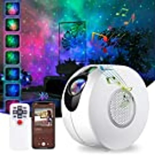 bumbur Star Projector, Galaxy Projector with LED Nebula Cloud,Star Light Projector with Remote Control for Kids Adults Bedroom/Home Theatre/Party/Game Rooms and Night Light Ambience-White