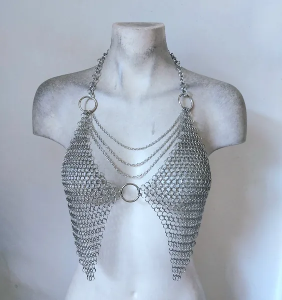 #onlygrems Halter Chainmail Harness Warrior Queen Festival Top