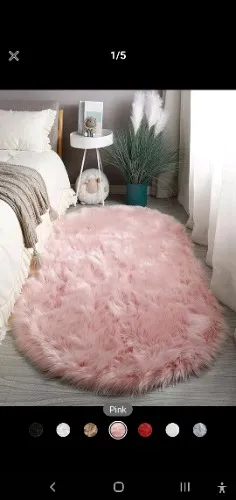1pc Solid Color Pink Rug, Modern Acrylic Fluffy Floor Mat For Living Room And Bedroom 