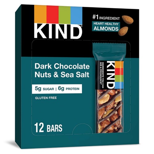 KIND Bars, Dark Chocolate Nuts and Sea Salt, Healthy Snacks, Gluten Free, Low Sugar, 6g Protein, 12 Count - Dark Chocolate Nuts & Sea Salt