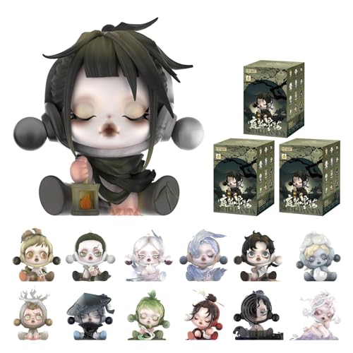 POP MART SKULLPANDA The Ink Plum Blossom Series Figures, 3PCs SKULLPANDA Blind Box Figures, Random Design Action Figures Collectible Toys Home Decorations, Holiday Birthday Gifts, Triple Box - The Ink Plum Blossom - Triple Box