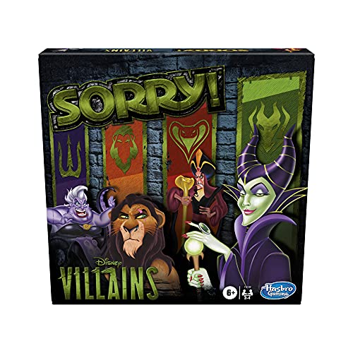 Hasbro Gaming Sorry! Board Game: Disney Villains Edition Kids Game, Family Games for Ages 6 and Up (Amazon Exclusive) - Disney Villains