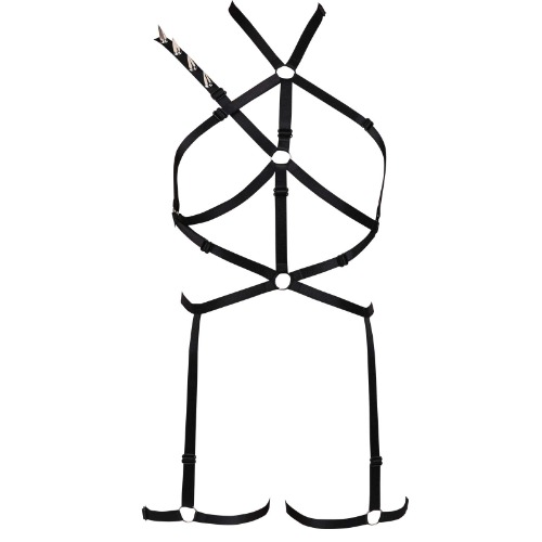 Garter Leg Belt Harness Leg Rave Thigh Garter Harness Strappy Garter Belt for Women - Black-d7