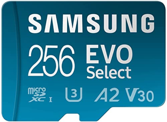 SAMSUNG EVO Select Micro SD-Memory-Card + Adapter, 256GB microSDXC 130MB/s Full HD & 4K UHD, UHS-I, U3, A2, V30, Expanded Storage for Android Smartphones, Tablets, Nintendo-Switch (MB-ME256KA/AM - 256GB