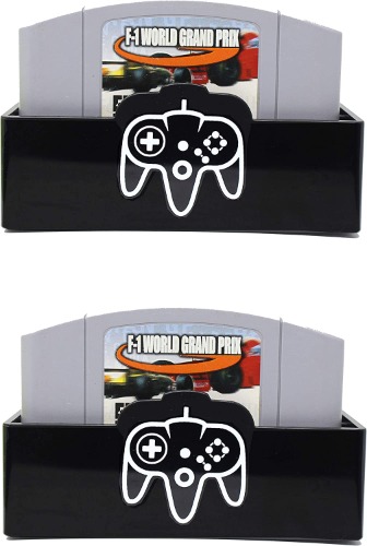 Skywin N64 Game Storage - N64 Game Holder Fits and Organizes N64 Cartridges - Simple and Stylish Design to Show Off Your Game Collection (2 Pack) - 2 Pack