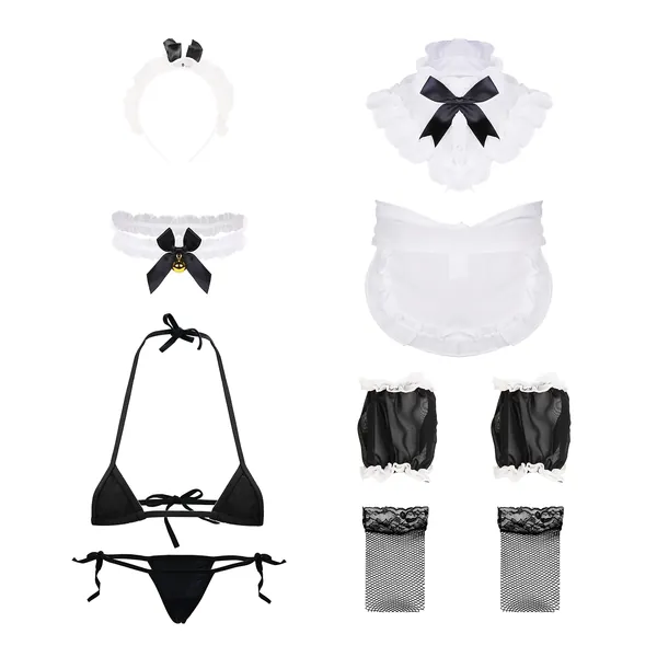 Cute Anime Maid Lingerie Sets Sexy Lolita Kawaii Bra and Panty Set Costume Japanese Cosplay Bikinis for Women - 