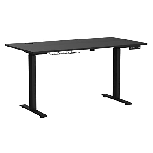 SHW 55-Inch Large Electric Height Adjustable Standing Desk, 55 x 28 Inches, Black - 55-Inch - Black