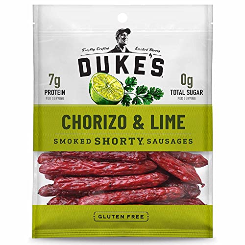 Duke's Chorizo & Lime Smoked Shorty Sausages, Sugar Free, 5 oz - Chorizo & Lime