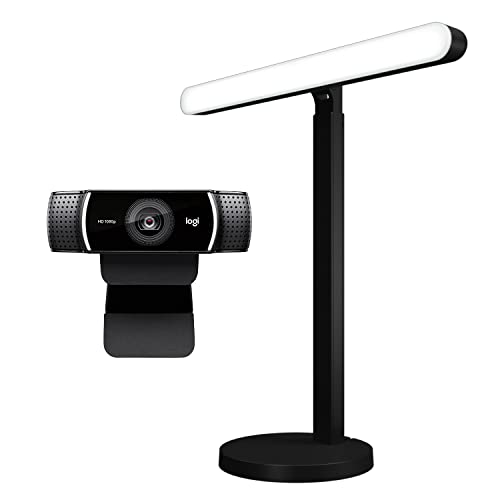 Logitech C922x Pro Stream Webcam 1080p Camera for HD Video Streaming Litra Beam Premium LED Streaming Key Light with TrueSoft, Adjustable Desktop Mount - Webcam + Desktop Light