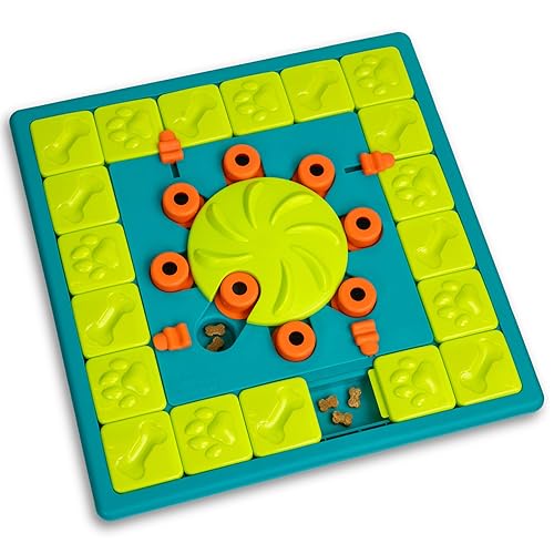 Outward Hound by Nina Ottosson Multipuzzle Level 4 Expert Dog Treat Puzzle for Enrichment, Blue - Multipuzzle (Green)