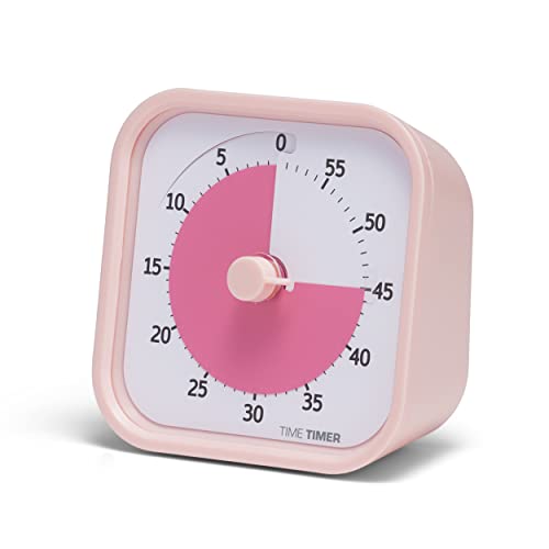 TIME TIMER Home MOD - 60 Minute Kids Visual Timer Home Edition - for Homeschool Supplies Study Tool, Timer for Kids Desk, Office Desk and Meetings with Silent Operation (Peony Pink) - Peony Pink - Timer