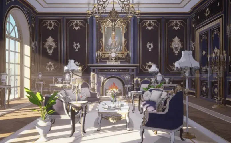 Classic Deep Blue & Gold Oval Office