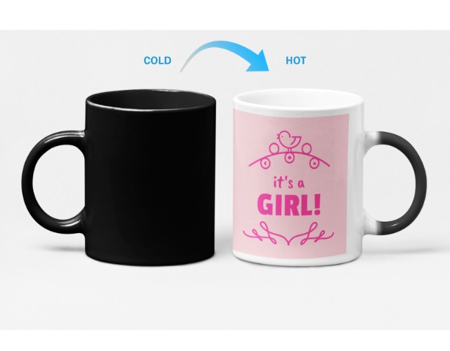 Its a GIRL Baby Shower Heat Sensitive Color Changing Mug