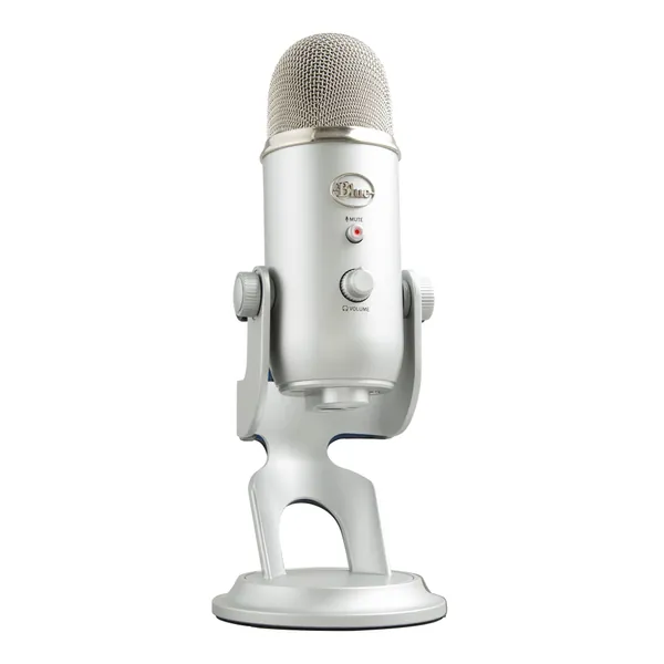 Logitech for Creators Blue Yeti USB Microphone for PC, Podcast, Gaming, Streaming, Studio, Computer Mic - Silver - Silver Microphone