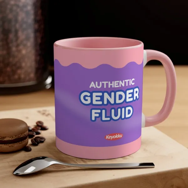 Gender Fluid Mug Meme Gag Gift Twitch Vtuber Gamer Streamers Fans