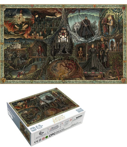 Puzzles for Adults 1000 Piece,Game of Thrones-Random Shaped Jigsaw Puzzles - Blue Cardboard Unique Cut Interlocking Pieces - GOT