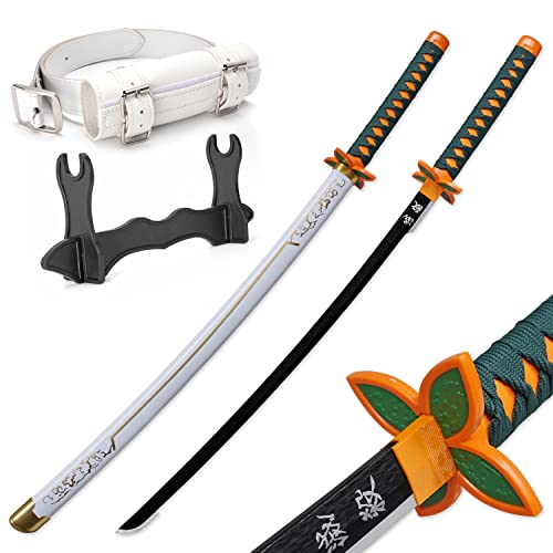 Zisu Demon Slayer Sword, About 41 inches, Hashira Pillars & Protagonist Katana for Cosplay Purpose, Anime Original Texture - White - Shinobu