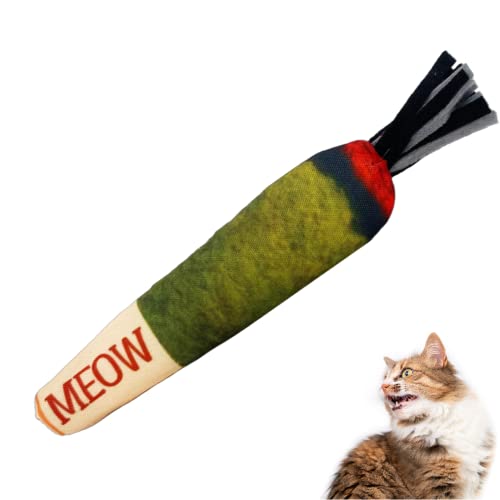 TOYGENICS - Doobie Catnip Toys for Indoor Cats w/Crinkly, Durable Material & Interactive String Ends for Cat Enrichment & Cat Teeth Cleaning, The Best-Kitten Toys-Cat Toys-Catnip Toy - Original - Realistic Doobie
