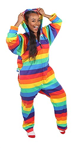 Forever Lazy Heavyweight Adult Onesies | One-Piece Pajama Jumpsuits for Men and Women | Unisex - Medium - Rainbow