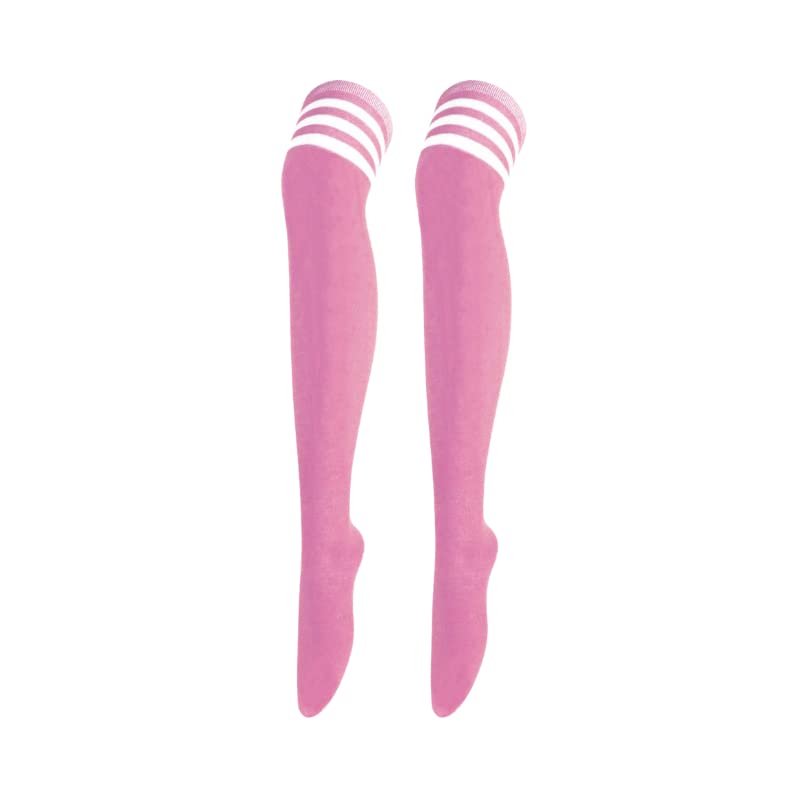 Thigh High Socks Thigh High Over The Knee High Socks for Women Striped Long Stockings Cute Girl Leg Warmers Tube Sock (Color : Socks 07, Size : One Size) - One Size Socks 07