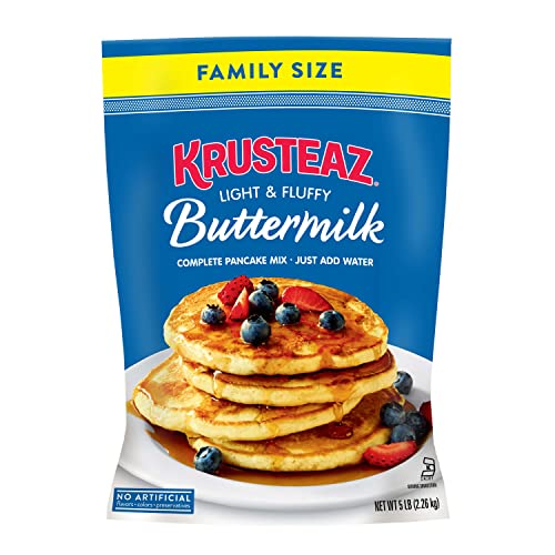 Krusteaz Complete Buttermilk Pancake and Waffle Mix, Light & Fluffy, 5 lb Bags (Pack of 6) - Buttermilk - 5 Pound (Pack of 6)