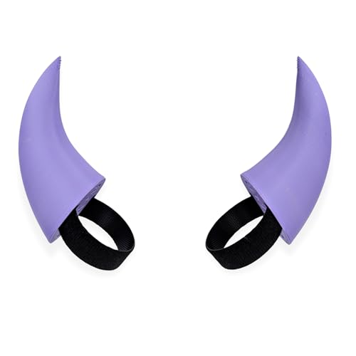 BeamTeam3D Demon Horns for Headphones - Small Devil Headphone Attachment in Various Colors with Self Fastener - Cosplay Devil Ears for Gamers and Streamers (Set of 2) (Lavender) - Lavender