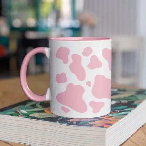 Pink Cow Print 11oz Coffee Mug Ceramic Tea Mug Indie | Etsy