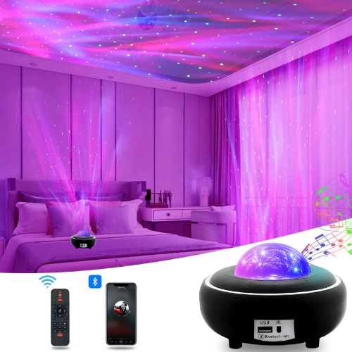 Star Projector, VANGPI Galaxy Light Projector with Remote/Bluetooth Control, Star Light Projector Speaker for Bedroom/Ceiling/Home Decor, Led Light Projector for Kids & Adults(Black) - 