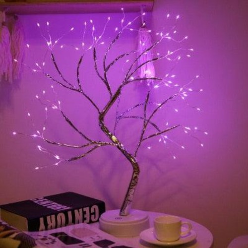Desktop Tree LED Night Light - Pink