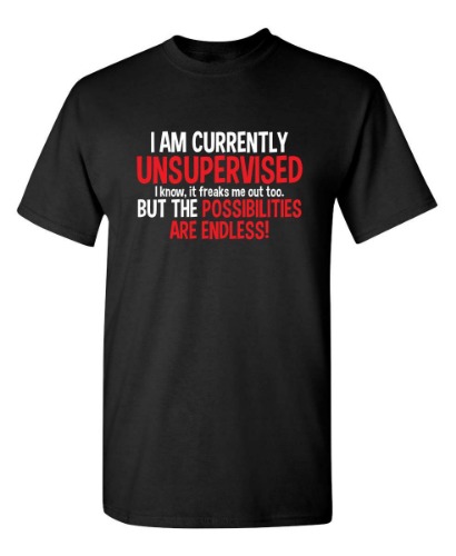 Currently Unsupervised Novelty Graphic Sarcastic Mens Very Funny T Shirt - XX-Large Black