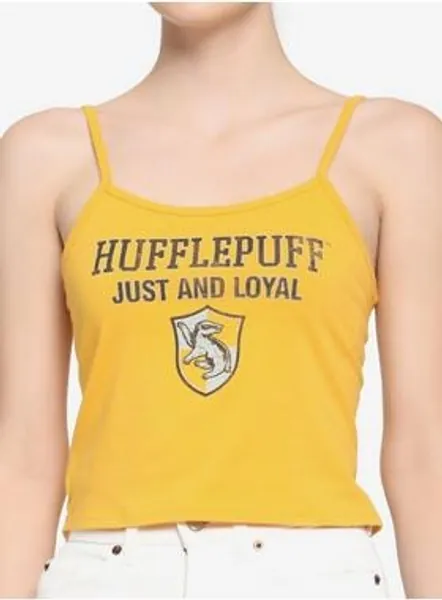 Harry Potter Hufflepuff Girls Strappy Crop Tank Top