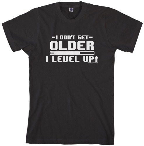 Threadrock Men's I Don't Get Older I Level up T-Shirt - XX-Large Black
