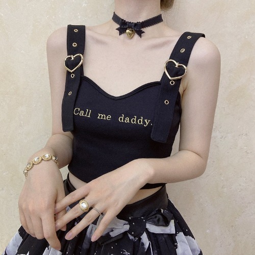 Call Me Daddy Crop Top - Black Call Me Daddy