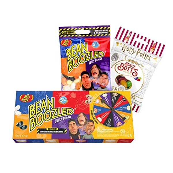 Jelly Belly Bean Boozled Spinner, Refill Bag and Harry Potter Bertie Botts Jelly Beans 208 Gram In Total