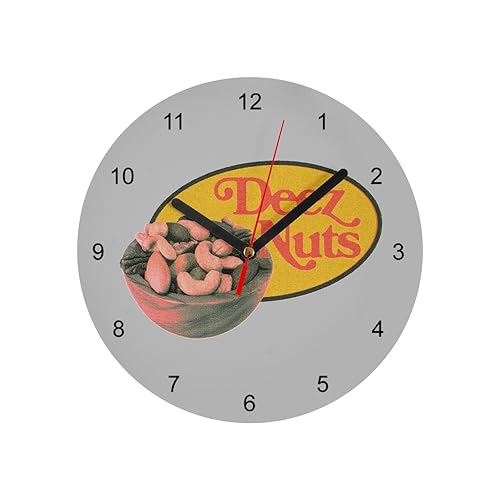 Fabulous Glass Wall Clock - Deez Nuts Zoomer Collage Vintage Illustration Art Humour Millennials - Diameter 20 cm - Grey - Deez Nuts - Glass - Grey