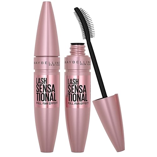 Maybelline New York Lash Sensational Volumizing and Thickening Mascara, Very Black, Duo Bundle - Very Black Waterproof Duo