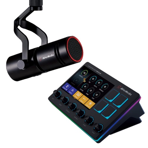 AVerMedia Live Streamer AX310 Creator's Control Center + Live Steamer MIC 330 Dynamic Microphone. Content Creator Live Streaming and Broadcasting Bundle - 