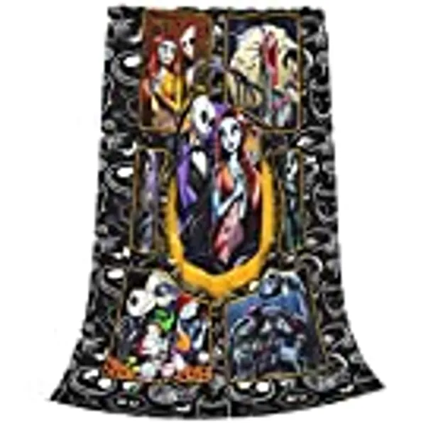 Ennankob Christmas Halloween Horror Throw Blankets Soft Warm Micro Fleece Blanket Novelty Home and Collectible Holidays Party All Seasons for Kids Aldults 50''X40'' Black 1