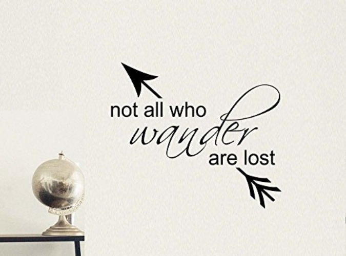 Not All who Wander are Lost Inspirational Love Vinyl Quote Saying Wall Art Lettering Sign Room Decor