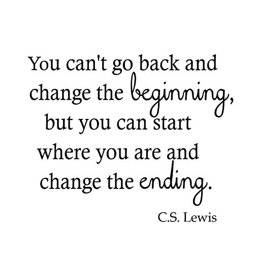VWAQ You Can't Go Back and Change The Beginning CS Lewis Quotes Inspirational Wall Decal