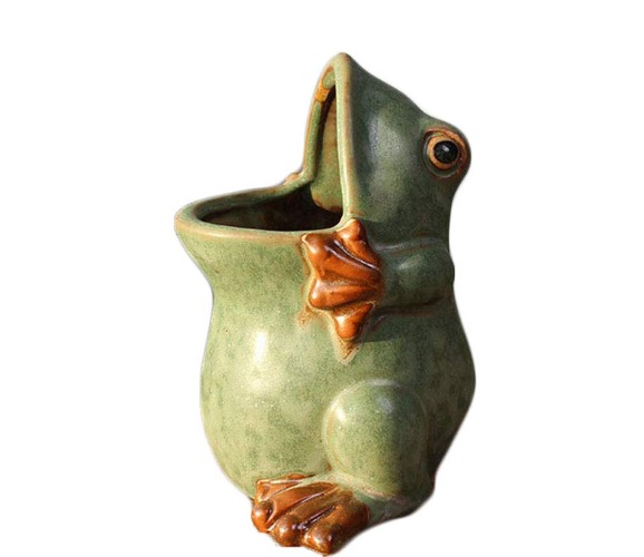 Ceramic Frog Planter~
