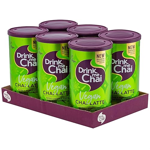 Drink Me Chai Vegan Chai Latte 250g - Just Add Water, Vegan Chai Latte Powder (Vegan, Pack of 6) - Vegan - 250 g (Pack of 6)