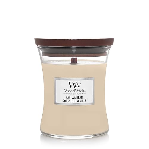 WoodWick Medium Hourglass Scented Candle | Vanilla Bean | with Crackling Wick | Burn Time: Up to 60 Hours | Gifts for Women - MEDIUM HOURGLASS - Vanilla Bean
