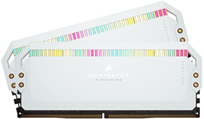 CORSAIR DOMINATOR PLATINUM RGB DDR5 RAM 32GB (2x16GB) 6200MHz CL36 Intel XMP iCUE Compatible Computer Memory - White (CMT32GX5M2X6200C36W) - 32GB (2x16GB) - White