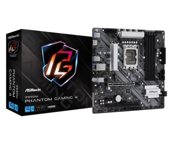 ASROCK Z690M Phantom Gaming 4 Supports 12th Gen Intel® Core™ Processors (LGA1700) Motherboard