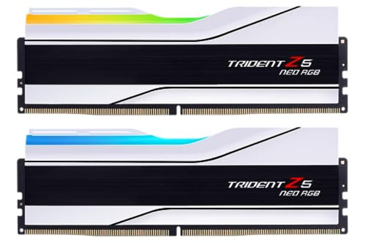 G.SKILL Trident Z5 Neo RGB Series (AMD Expo) DDR5 RAM 32GB (2x16GB) 6000MT/s CL30-36-36-96 1.35V Desktop Computer Memory UDIMM - Matte White (F5-6000J3036F16GX2-TZ5NRW) - 32GB (2x16GB) - Matte White