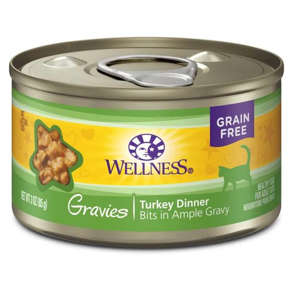 Wellness Complete Health Grain Free Wet Cat Food, Gravies, Natural Cat Food, Adult, Healthy, No Wheat, Corn, Artificial Flavors, Colors, Carrageenan or Preservatives