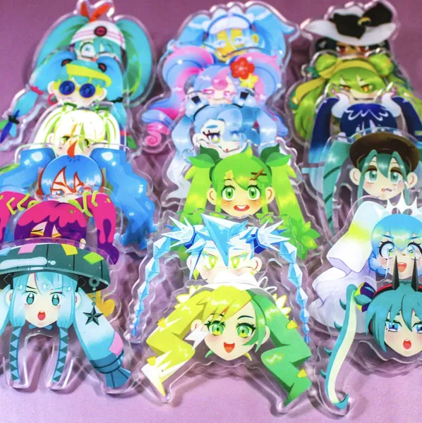 Project Voltage Mystery Miku Trainer Acrylic Pin Gacha | Type 2.5 to 3 Inches Pins